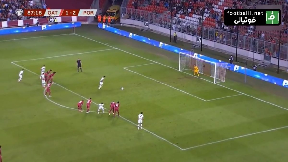 گل سوم پرتغال به قطر (برونو فرناندز - پنالتی)
