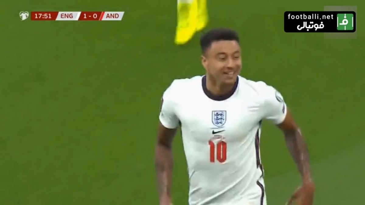 گل اول انگلیس به آندورا (جسی لینگارد)