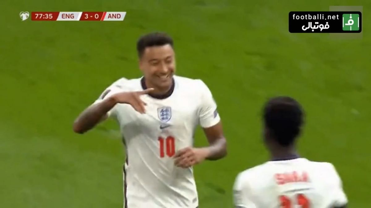 گل سوم انگلیس به آندورا (دبل جسی لینگارد)