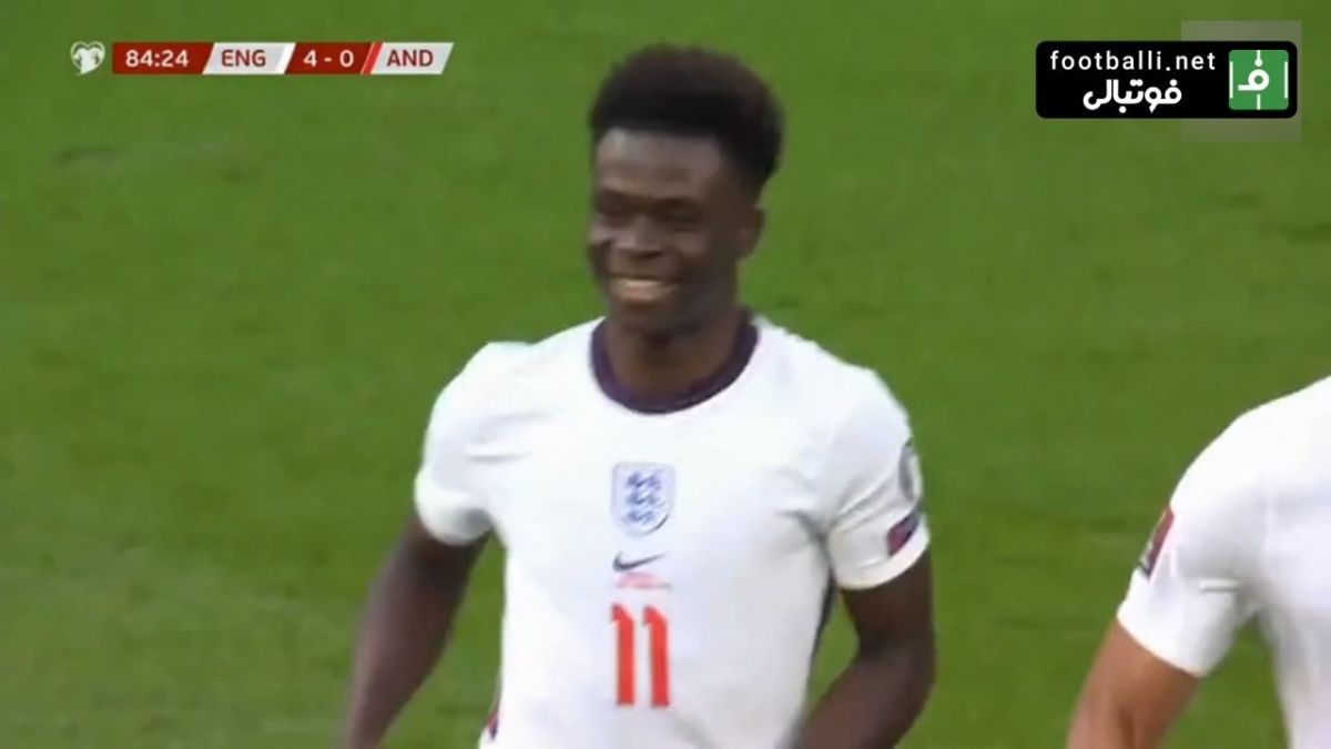 گل چهارم انگلیس به آندورا (باکایو ساکا)