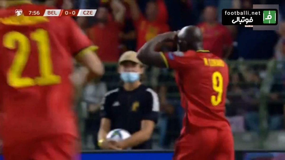 گل اول بلژیک به جمهوری چک (روملو لوکاکو)