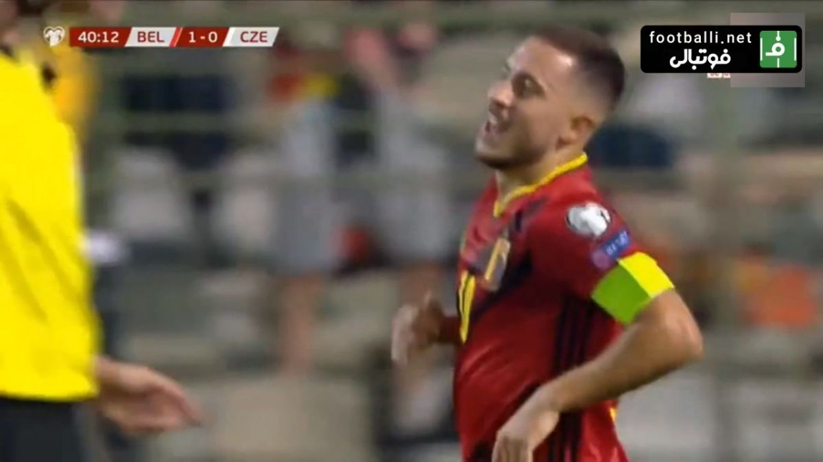 گل دوم بلژیک به جمهوری چک (ادن هازارد)