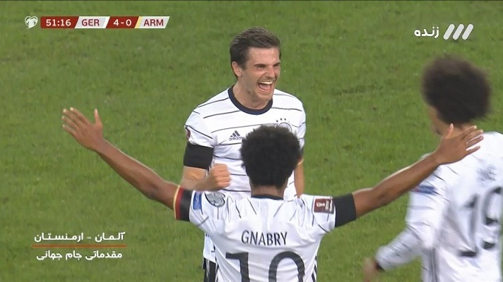 گل پنجم آلمان به ارمنستان (یوناس هافمن)