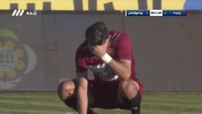 گل اول پرسپولیس به شهرخودرو (گل به خودی مسعود زائر)