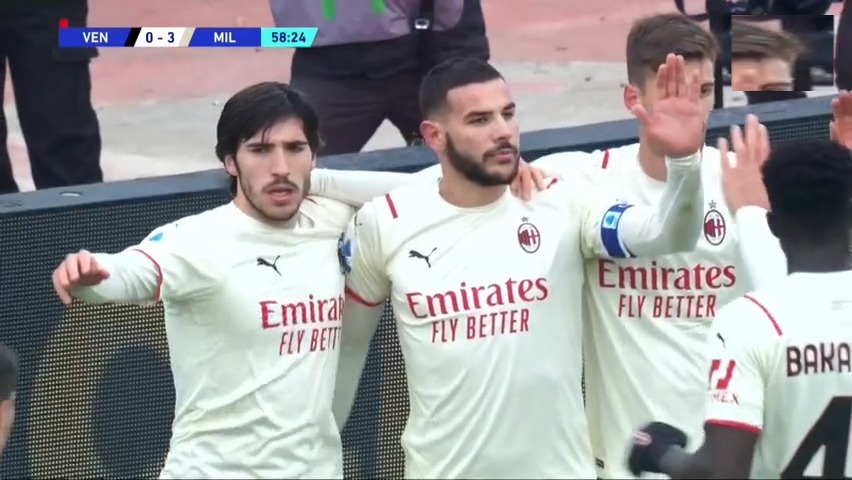 گل سوم میلان به ونتزیا (دبل تئو هرناندز - پنالتی)