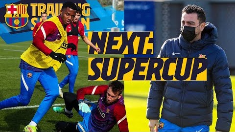 تمرین بارسلونا برای تقابل با رئال مادرید در نیمه نهایی سوپرگاپ