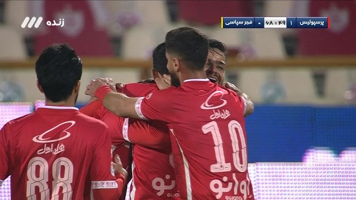 گل اول پرسپولیس به فجر سپاسی (مهدی ترابی)