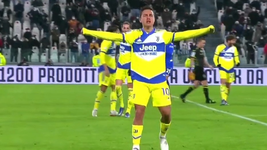 گل سوم یوونتوس به سمپدوریا (دیبالا)