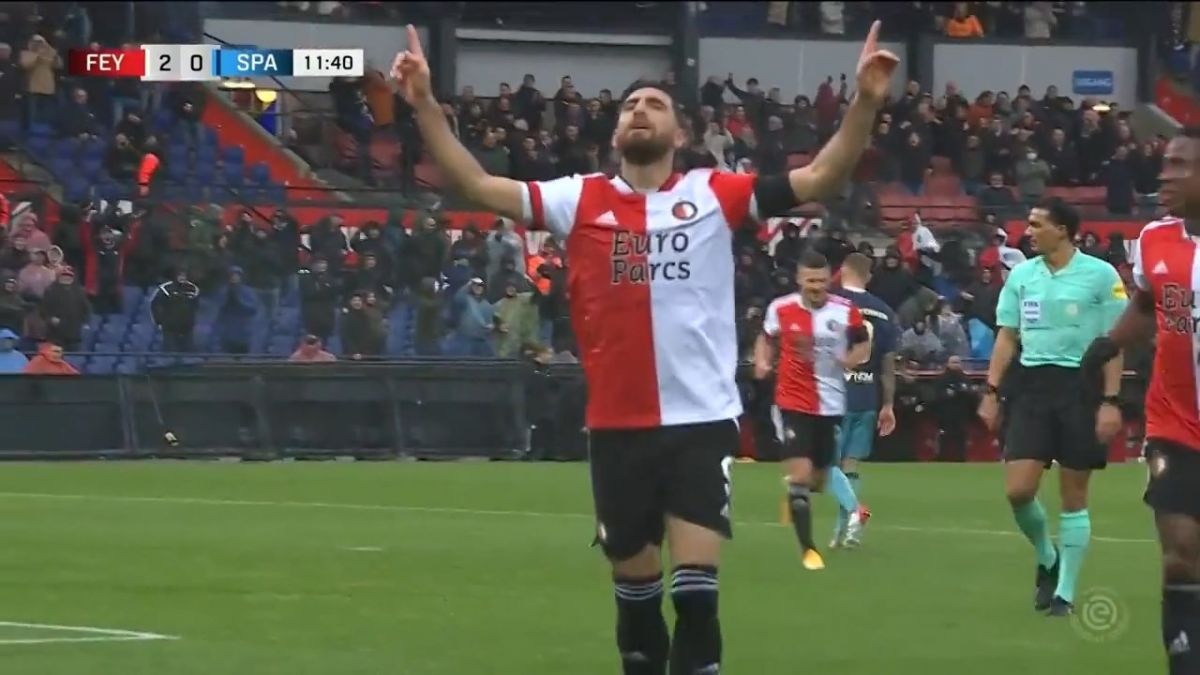 گل دوم فاینورد به اسپارتا روتردام (علیرضا جهانبخش)