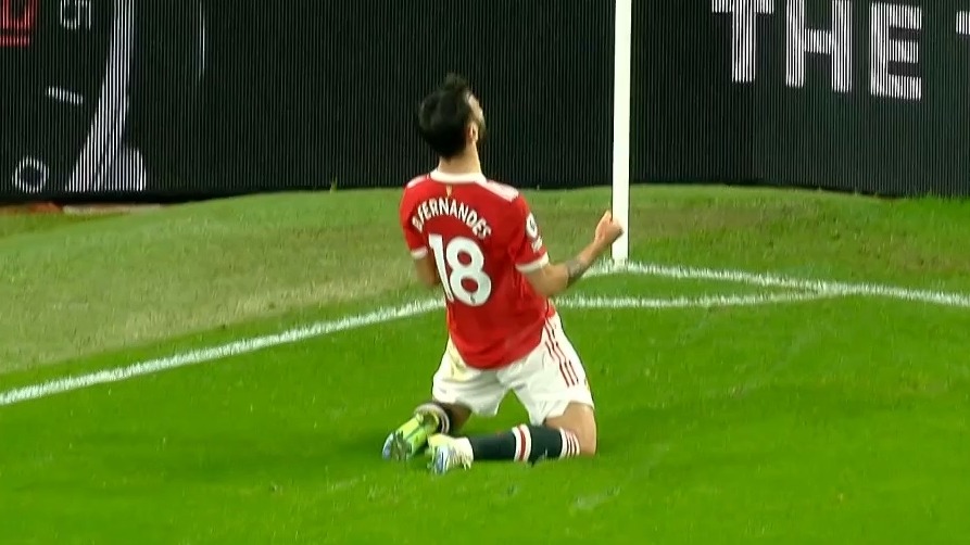 گل دوم منچسترونایتد به برایتون (برونو فرناندز دقیقه 97)