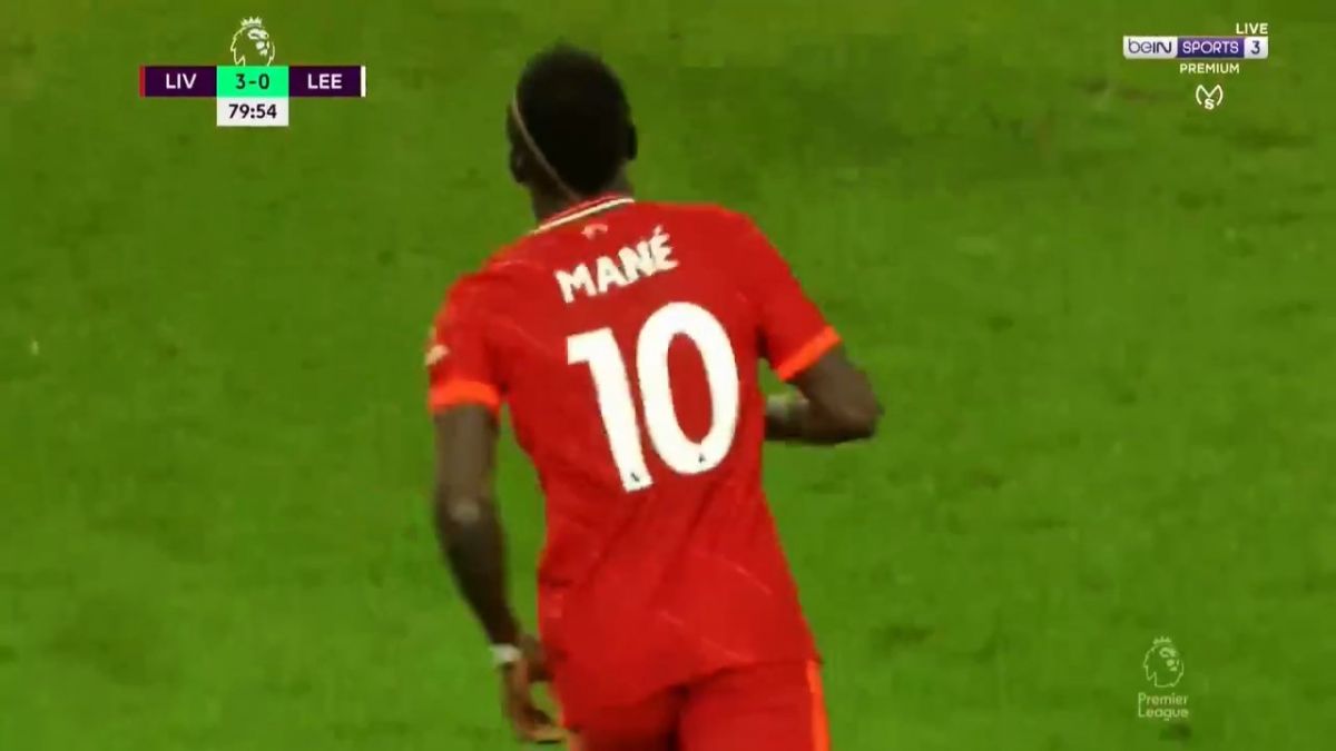 گل چهارم لیورپول به لیدزیونایتد (سادیو مانه)