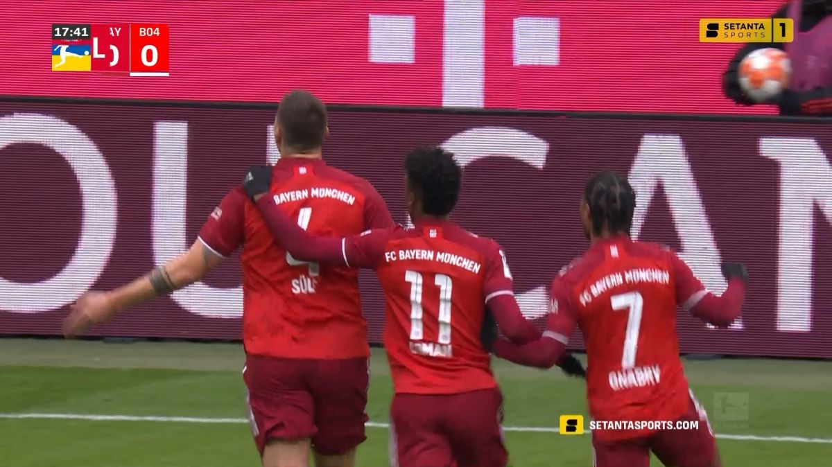 گل اول بایرن مونیخ به بایر لورکوزن (نیکلاس زوله)