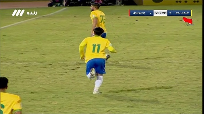 گل دوم صنعت نفت به پرسپولیس (محمود مطلق زاده)