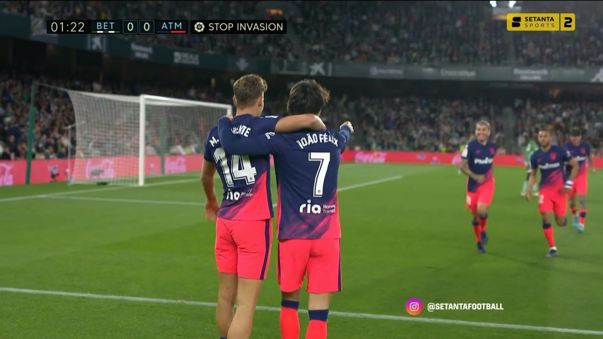 گل اول اتلتیکو مادرید به رئال بتیس (ژائو فلیکس)