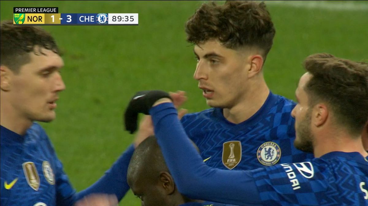 گل سوم چلسی به نوریچ (کای هاورتز)