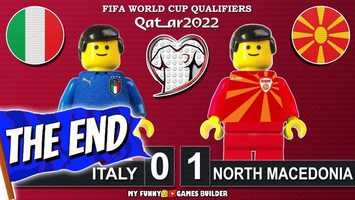 شبیه سازی بازی ایتالیا 0-1 مقدونیه با عروسک لگو