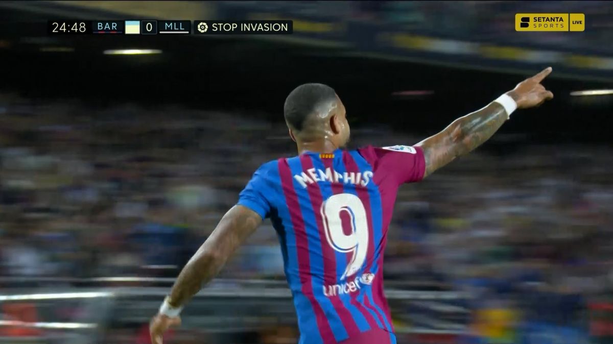 گل اول بارسلونا به مایورکا (ممفیس دیپای)