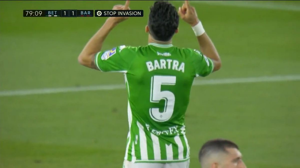 گل اول رئال بتیس به بارسلونا (مارک بارترا)