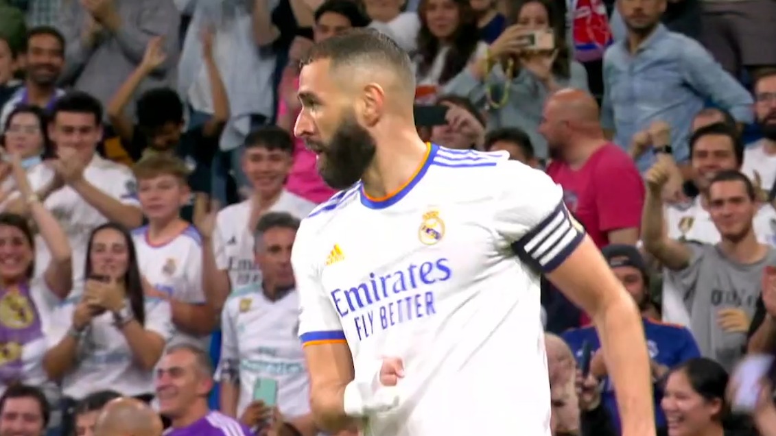 گل دوم رئال مادرید به لوانته (کریم بنزما)