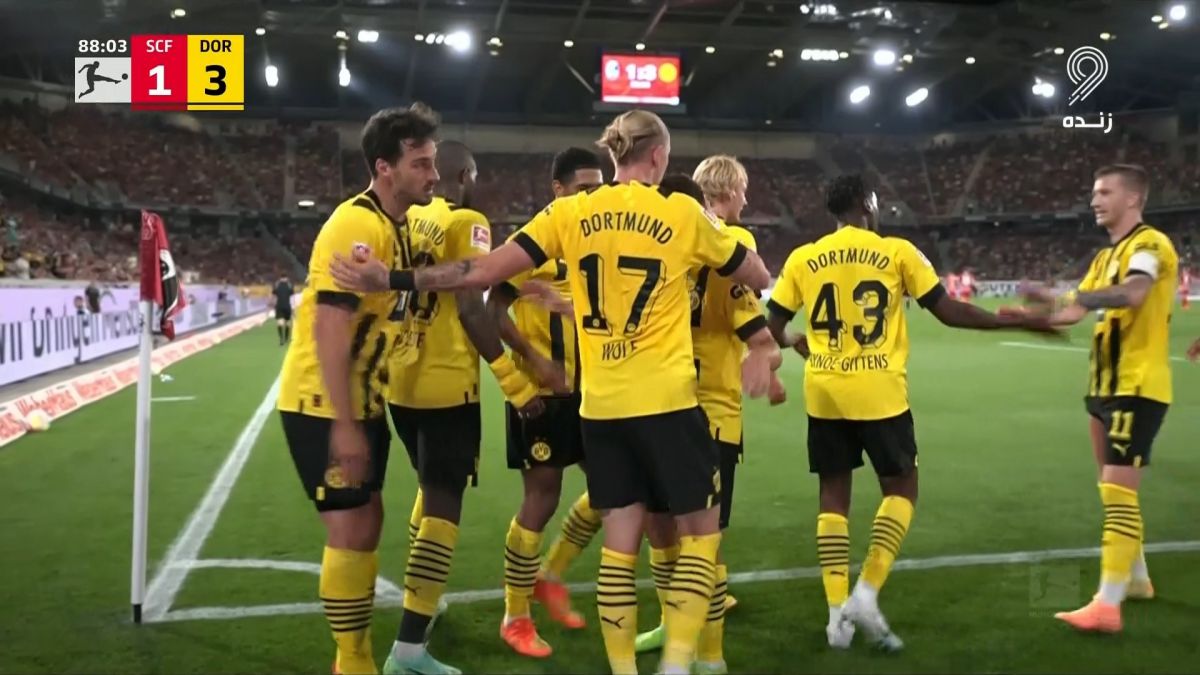 گل سوم دورتموند به فرایبورگ (وولف)