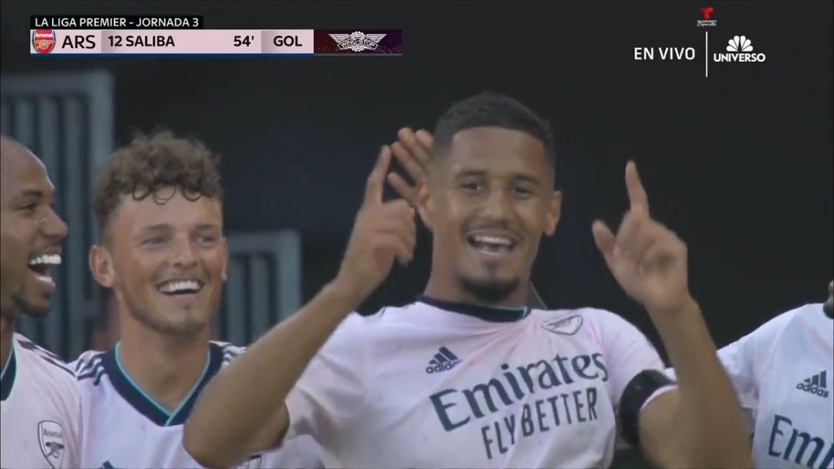 گل سوم آرسنال به بورنموث (ضربه زیبای ویلیام سالیبا)