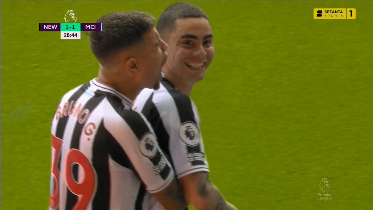گل اول نیوکاسل یونایتد به منچسترسیتی (آلمیرون)