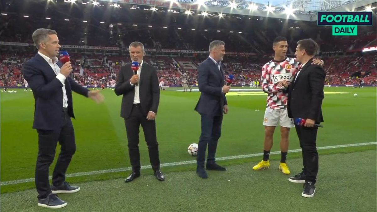 کم محلی رونالدو به جیمی کرگر قبل از بازی منچستریونایتد و لیورپول