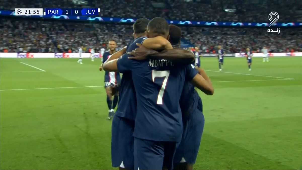 گل دوم پاری سن ژرمن به یوونتوس (دبل امباپه)