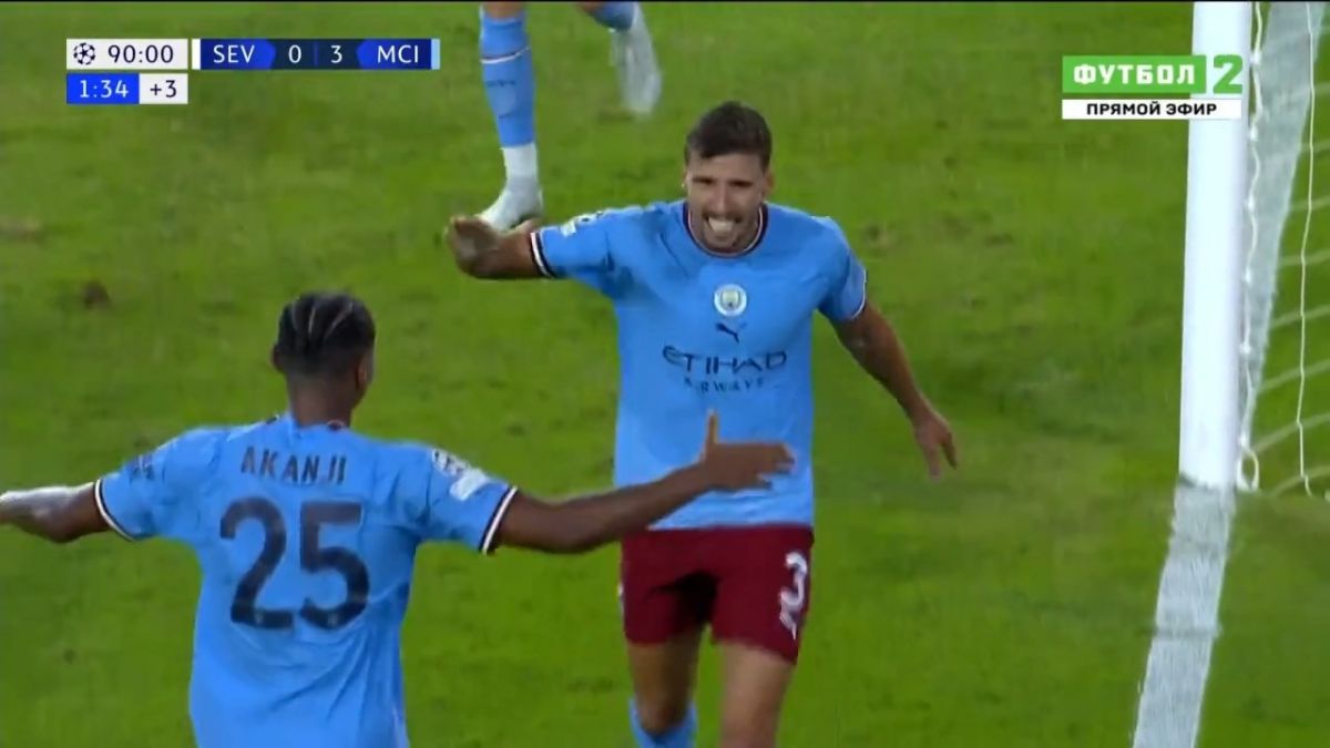 گل چهارم منچسترسیتی به سویا (روبن دیاز)