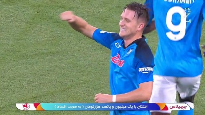 گل اول ناپولی به لیورپول (زیلینسکی - پنالتی)