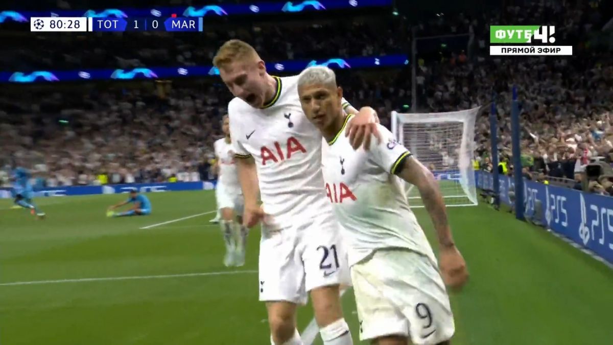 گل دوم تاتنهام به مارسی (دبل ریچارلیسون)