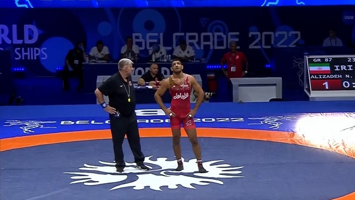 شکست ناصر علیزاده مقابل چنگیز از ترکیه در رده بندی (کشتی فرنگی قهرمانی جهان 2022)