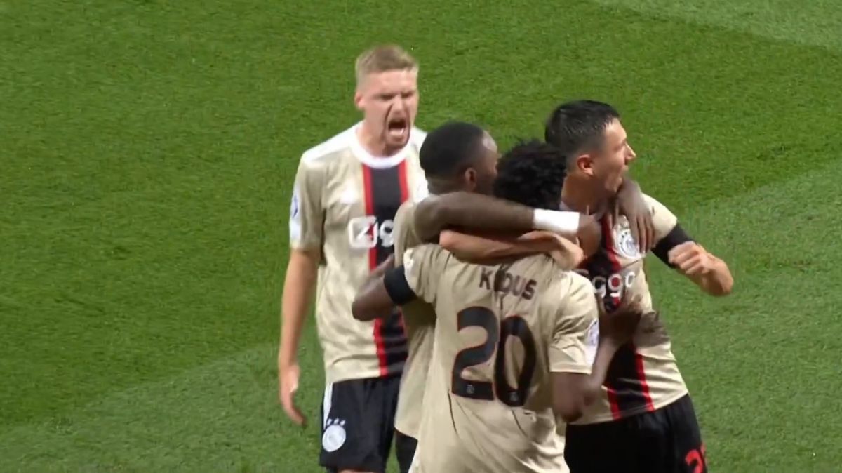 گل اول آژاکس به لیورپول (شوت دیدنی کادوس)