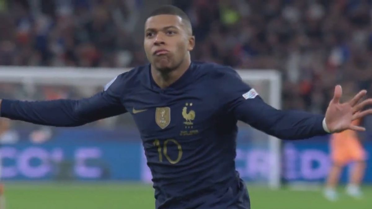 گل اول فرانسه به اتریش (کیلیان امباپه)