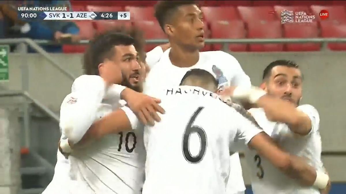 گل دوم آذربایجان به اسلواکی (حجت حق وردی در دقیقه 95)
