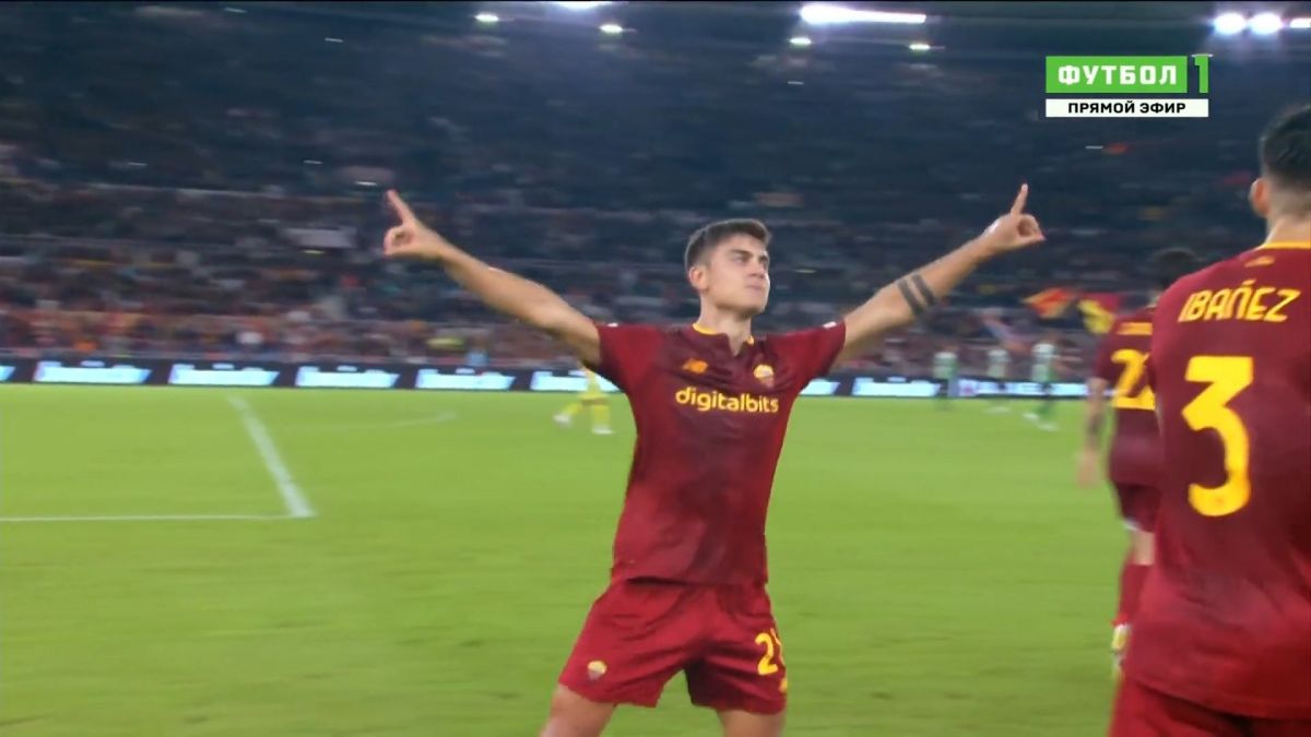 گل اول رم به رئال بتیس (دیبالا - پنالتی)