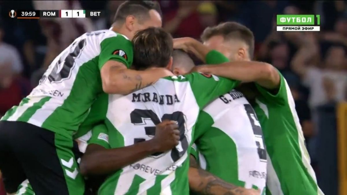 گل اول رئال بتیس به رم (ضربه زیبای رودریگز)