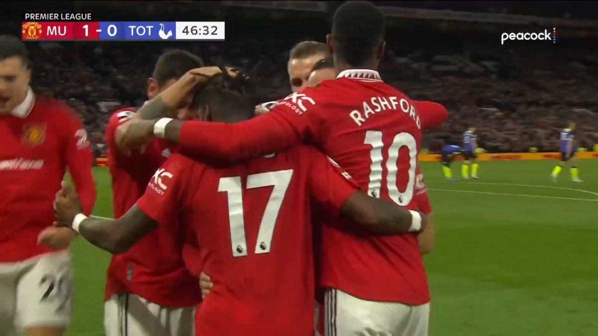گل اول منچستریونایتد به تاتنهام (فرد)