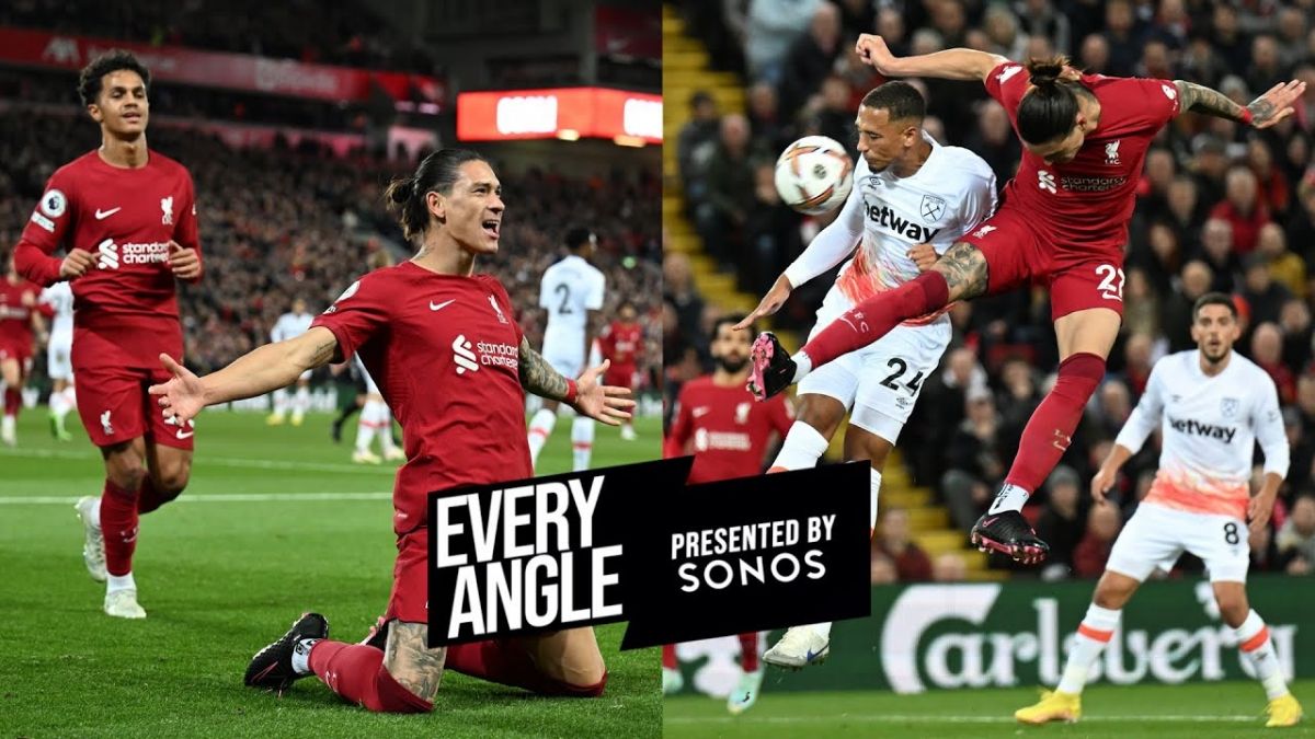 گل زیبای داروین نونیز برای لیورپول مقابل وستهام از تمام زوایا