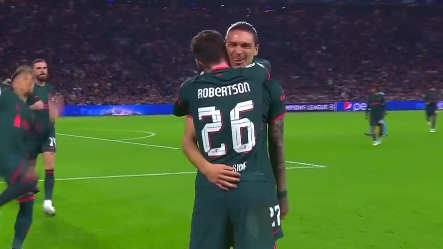 گل دوم لیورپول به آژاکس (نونیز)