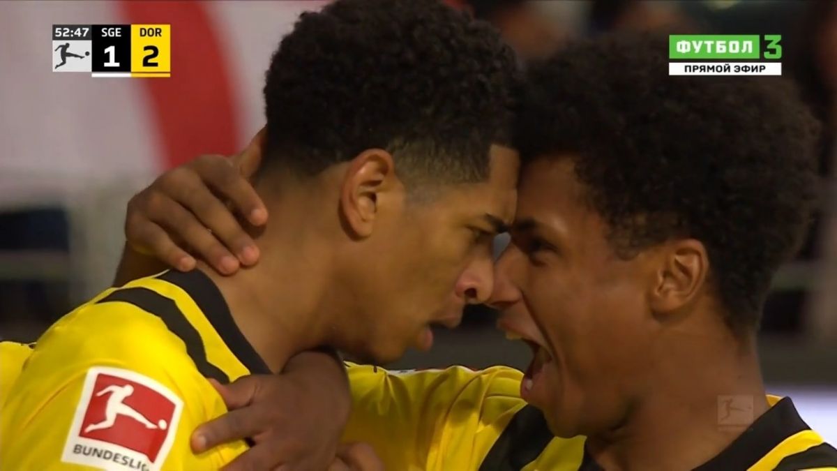 گل دوم دورتموند به اینتراخت فرانکفورت (بلینگام)