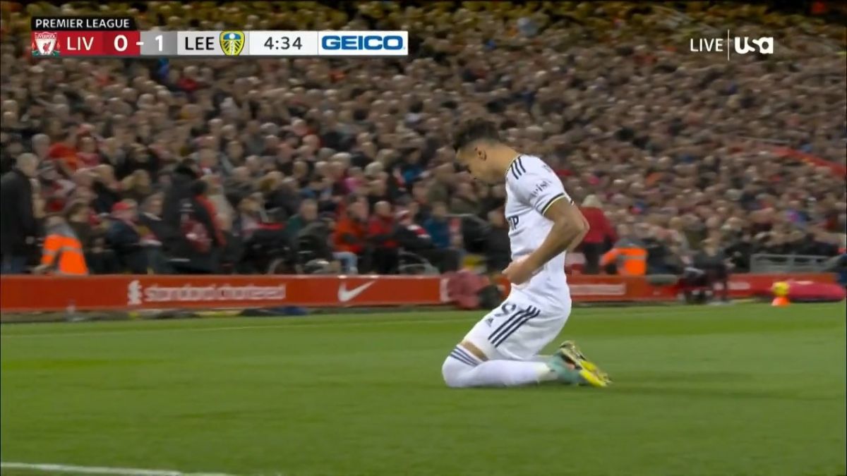 گل اول لیدزیونایتد به لیورپول (رودریگو)