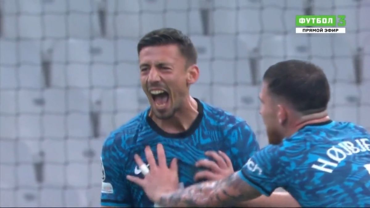 گل اول تاتنهام به مارسی (کلمنت لنگله)