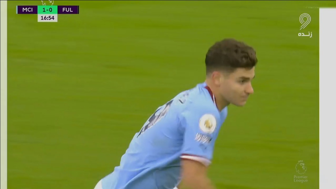 گل اول منچسترسیتی به فولام (جولیان آلوارز)