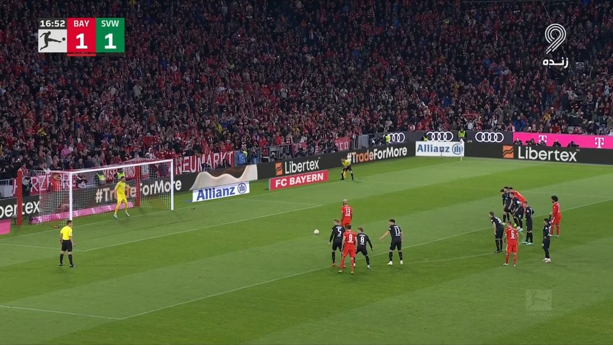 از دست دادن پنالتی بایرن مقابل وردربرمن توسط چوپو موتینگ