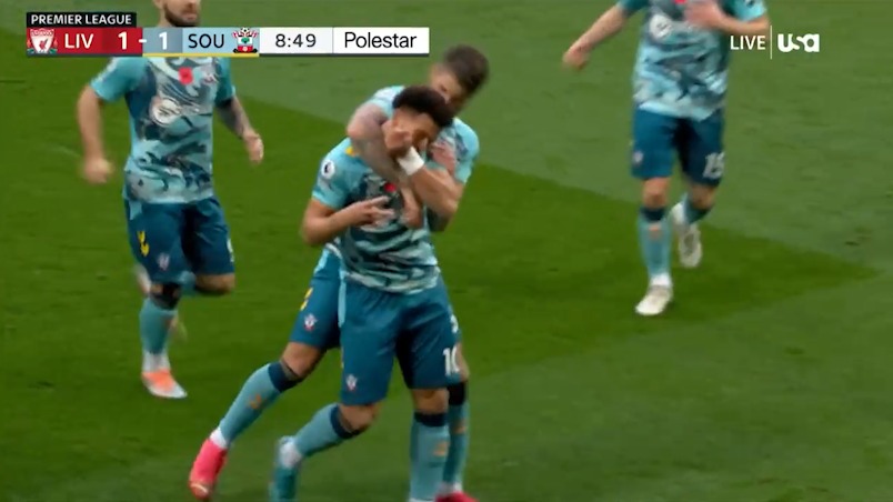 گل اول ساوتهمپتون به لیورپول (چارلی آدامز)