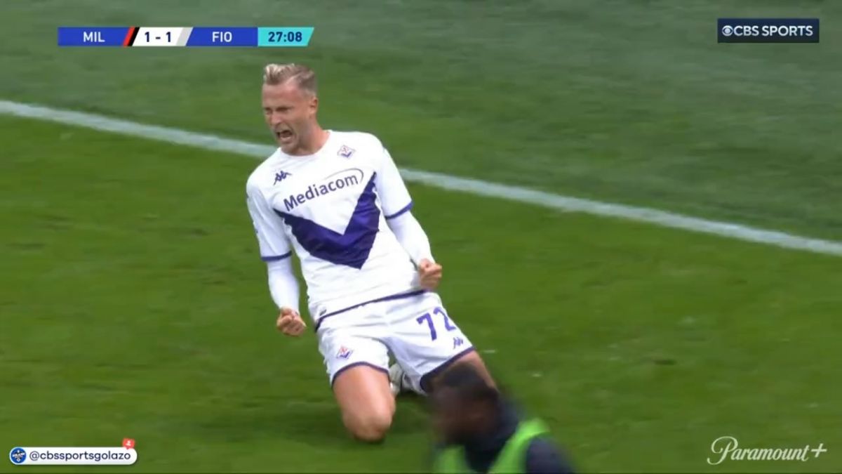 گل اول فیورنتینا به میلان (آنتونین باراک)