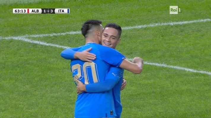گل سوم ایتالیا به آلبانی (دبل وینچنزو گریفو)
