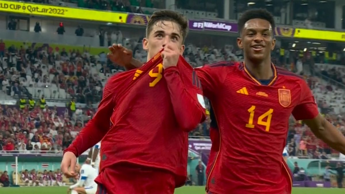 گل پنجم اسپانیا به کاستاریکا (سوپرگل گاوی)