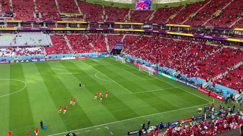 اختصاصی/ورود بازیکنان بلژیک و مراکش به زمین برای گرم کردن پیش از بازی